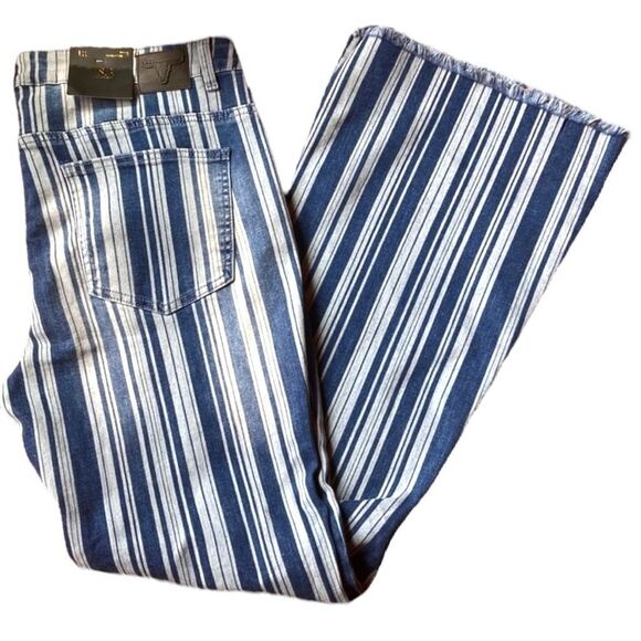 Lucky & Blessed Stripe High Rise Bootcut Denim Jean NWT - Picture 10 of 15